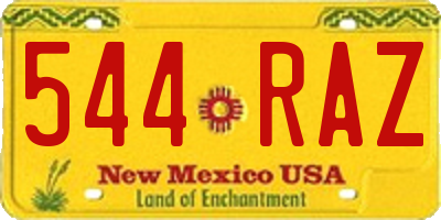 NM license plate 544RAZ