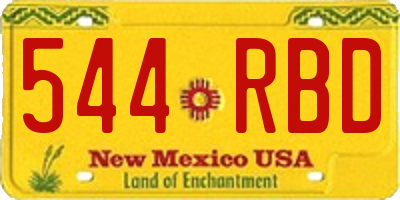 NM license plate 544RBD