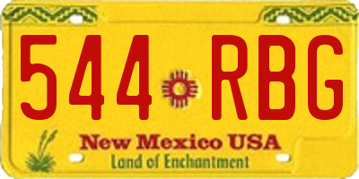NM license plate 544RBG
