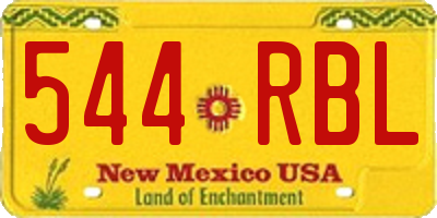NM license plate 544RBL