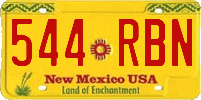 NM license plate 544RBN