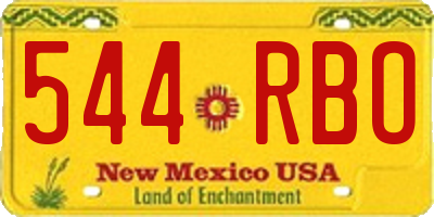 NM license plate 544RBO