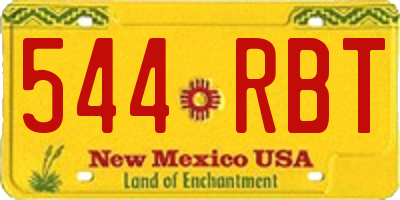 NM license plate 544RBT