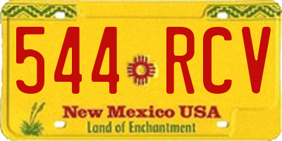 NM license plate 544RCV