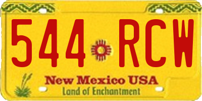 NM license plate 544RCW
