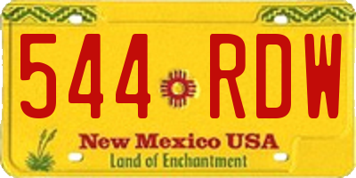 NM license plate 544RDW