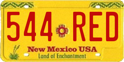 NM license plate 544RED