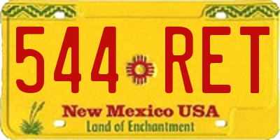 NM license plate 544RET