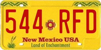 NM license plate 544RFD