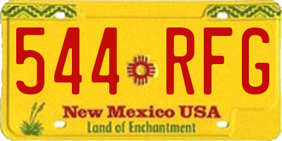 NM license plate 544RFG