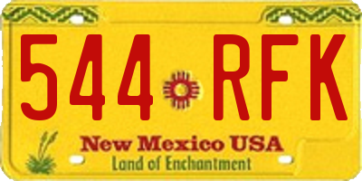 NM license plate 544RFK