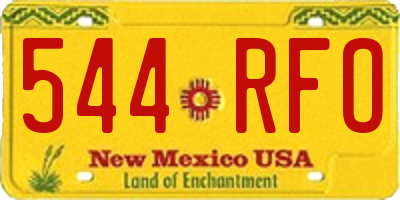 NM license plate 544RFO