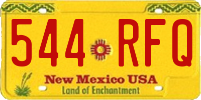 NM license plate 544RFQ