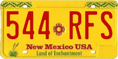 NM license plate 544RFS