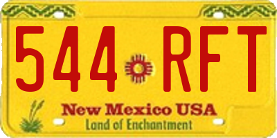 NM license plate 544RFT