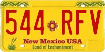 NM license plate 544RFV