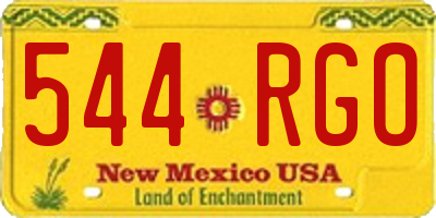 NM license plate 544RGO