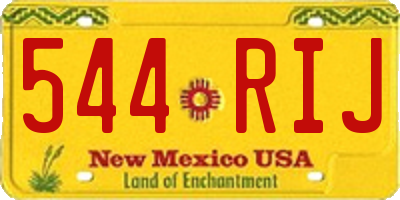 NM license plate 544RIJ