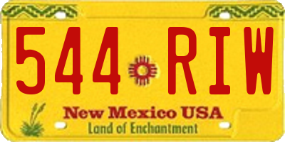 NM license plate 544RIW