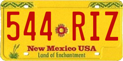 NM license plate 544RIZ