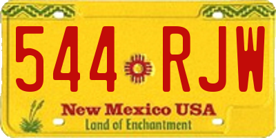 NM license plate 544RJW
