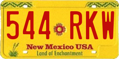 NM license plate 544RKW
