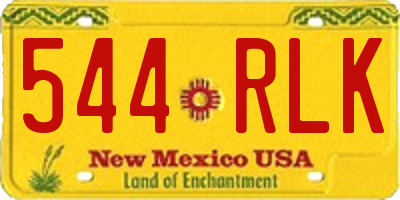 NM license plate 544RLK