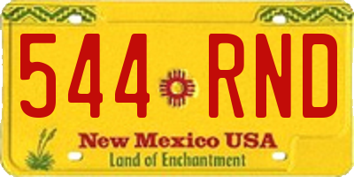NM license plate 544RND