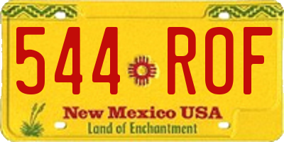 NM license plate 544ROF
