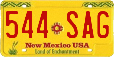 NM license plate 544SAG