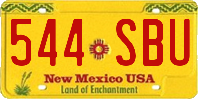 NM license plate 544SBU