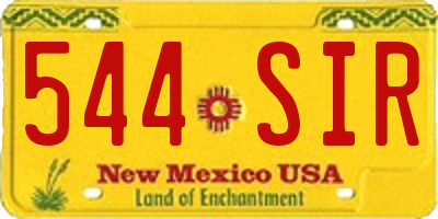 NM license plate 544SIR