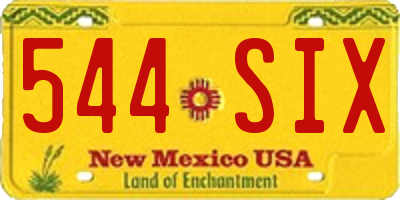 NM license plate 544SIX