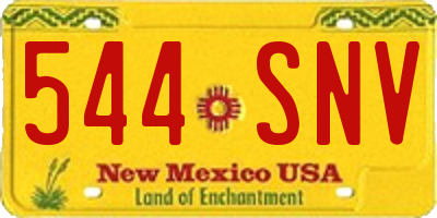 NM license plate 544SNV