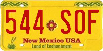 NM license plate 544SOF