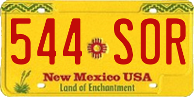 NM license plate 544SOR