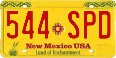 NM license plate 544SPD