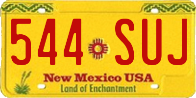 NM license plate 544SUJ