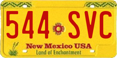 NM license plate 544SVC