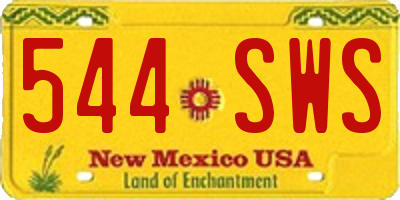 NM license plate 544SWS