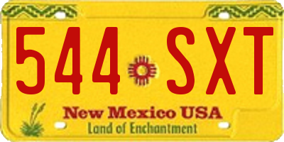 NM license plate 544SXT