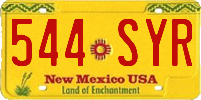NM license plate 544SYR