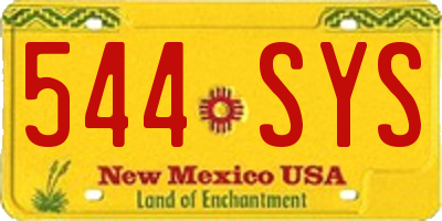 NM license plate 544SYS