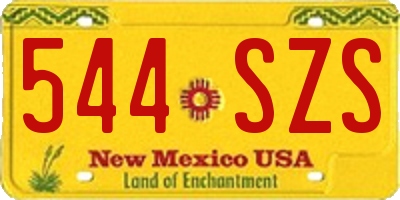NM license plate 544SZS