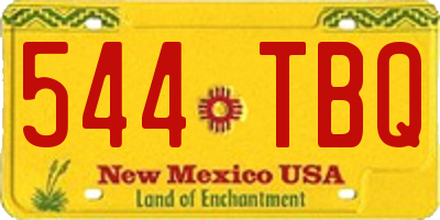 NM license plate 544TBQ