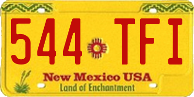 NM license plate 544TFI