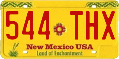 NM license plate 544THX