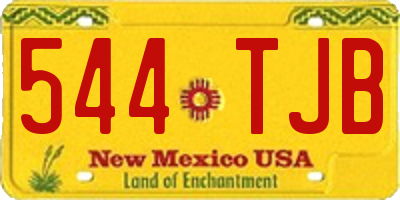 NM license plate 544TJB