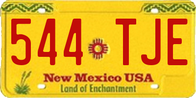 NM license plate 544TJE