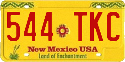 NM license plate 544TKC